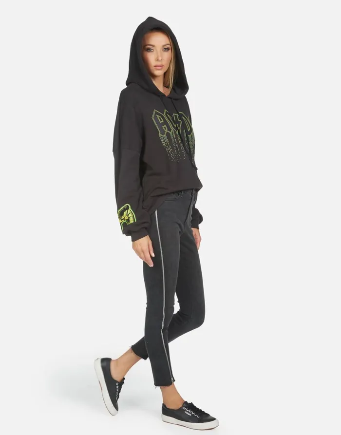 Lila ACDC Neon Stud Onyx Women039s Lauren Moshi Hoodies