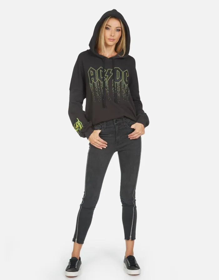 Lila ACDC Neon Stud Onyx Women039s Lauren Moshi Hoodies