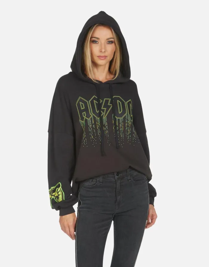 Lila ACDC Neon Stud Onyx Women039s Lauren Moshi Hoodies