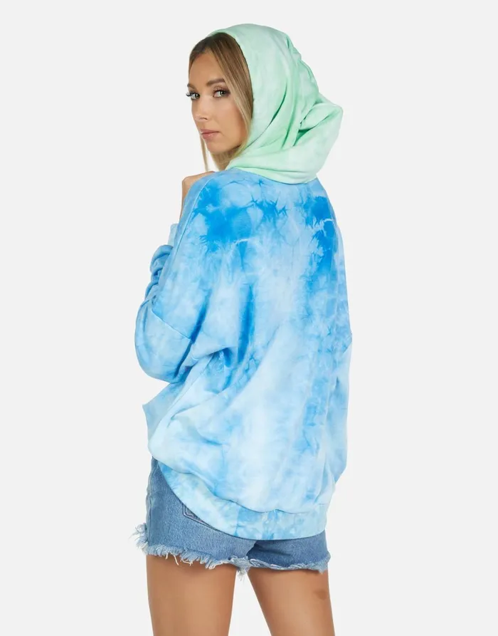 Lila World Peace Lips Blue Clouds Neon Women039s Lauren Moshi Hoodies