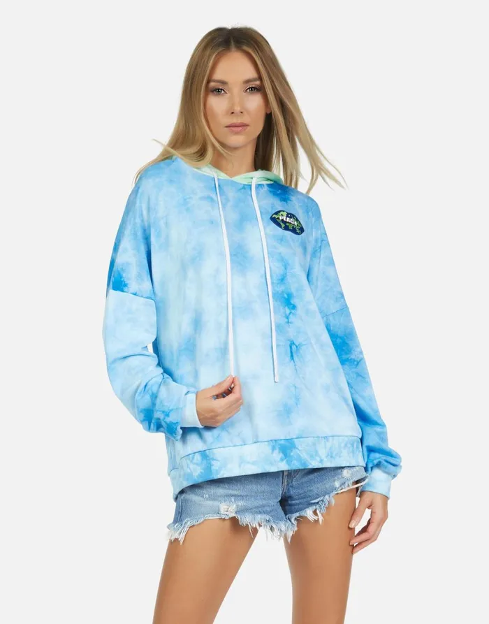 Lila World Peace Lips Blue Clouds Neon Women039s Lauren Moshi Hoodies