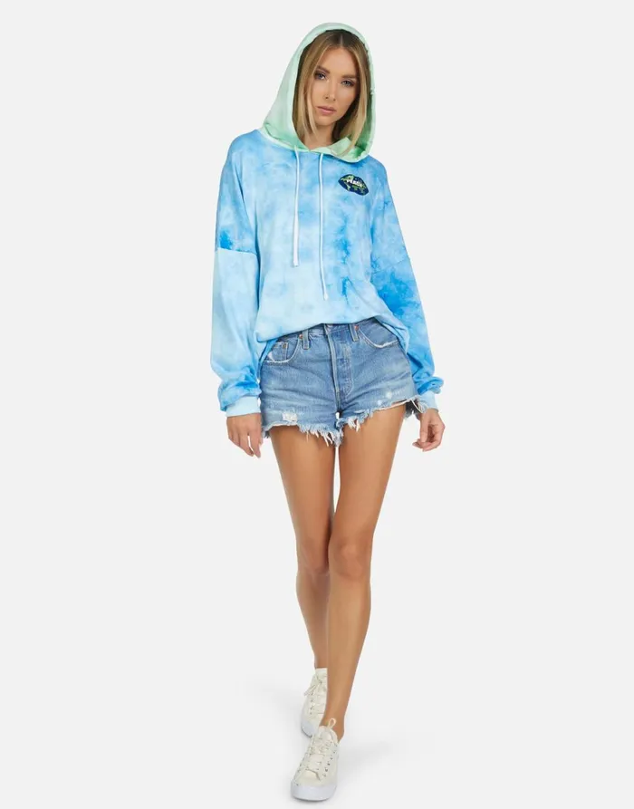 Lila World Peace Lips Blue Clouds Neon Women039s Lauren Moshi Hoodies