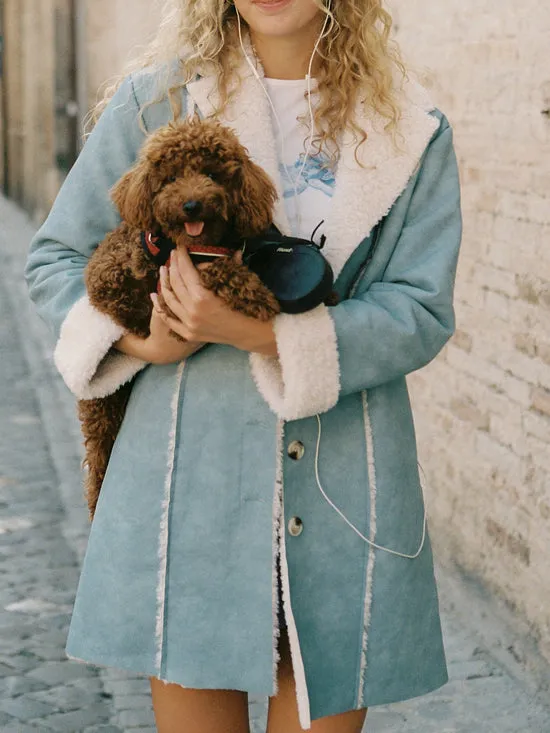 Lisa Says Gah Tops Women Nadia Sherpa Coat Cloud Blue