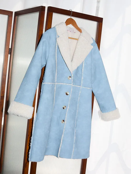 Lisa Says Gah Tops Women Nadia Sherpa Coat Cloud Blue