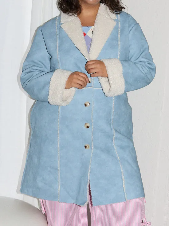 Lisa Says Gah Tops Women Nadia Sherpa Coat Cloud Blue