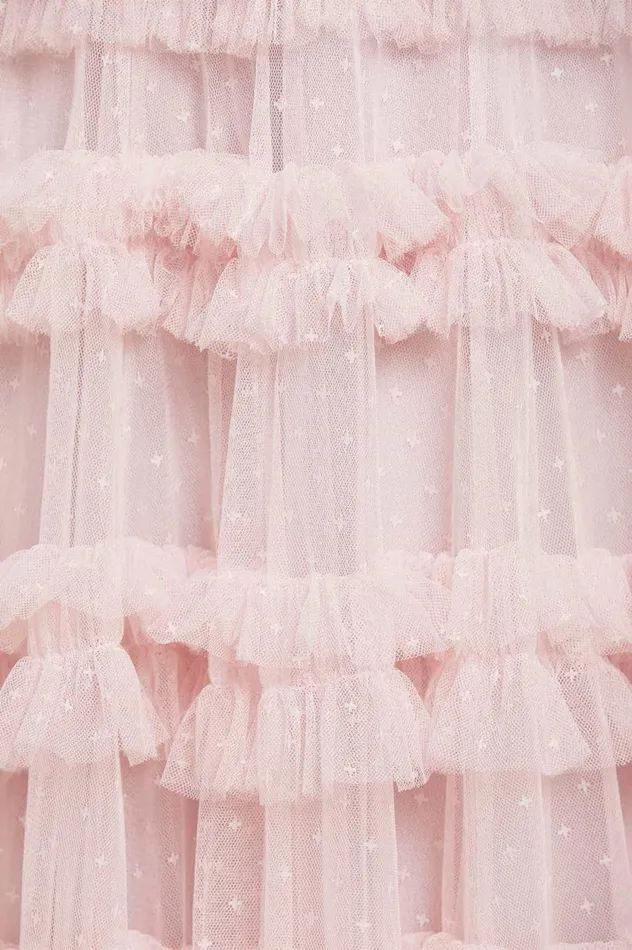 Lisette Ruffle Off Shoulder Gown Pink Women Needle and Thread Dresses