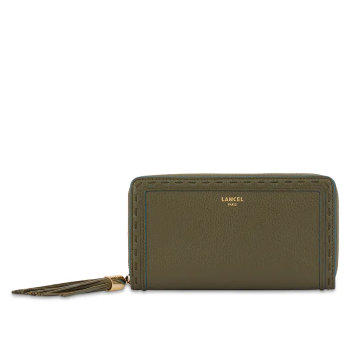 Long Zip Wallet Dark Kaki Women Lancel Wallet