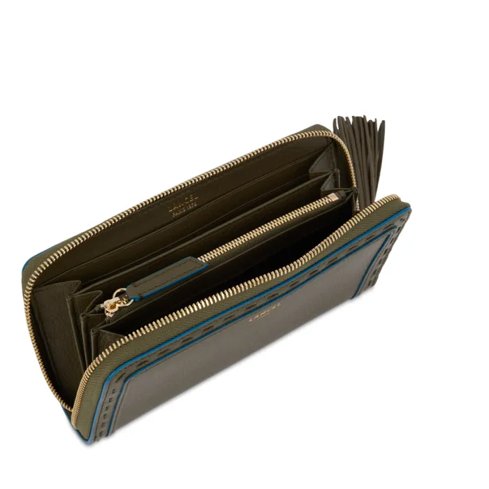 Long Zip Wallet Dark Kaki Women Lancel Wallet