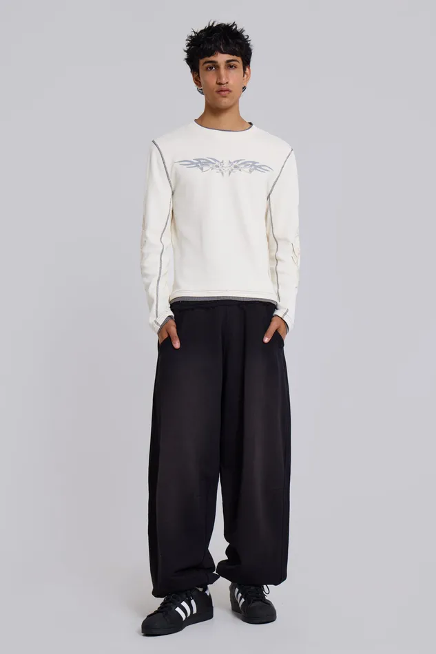Loungewear Washed Black Cuffed Monster Jogger 8211 Jaded London Men