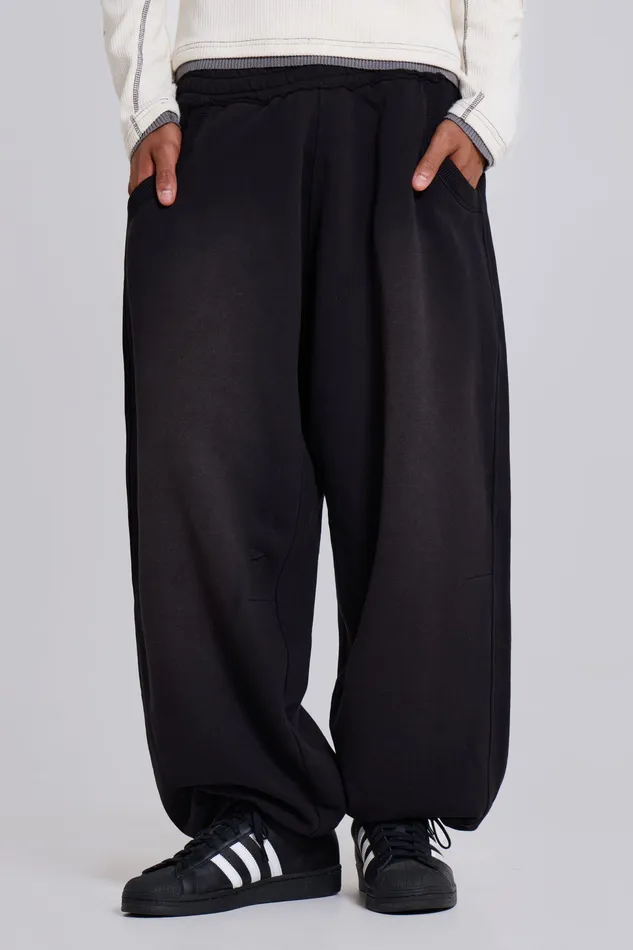 Loungewear Washed Black Cuffed Monster Jogger 8211 Jaded London Men