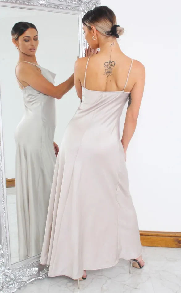 Luxury Stone Satin Cowl Neck Maxi Dress Women Missfiga Maxi Dresses Luxury Stone Satin Cowl Neck Maxi Dress Women Missfiga Maxi Dresses