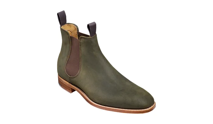 Mansfield 8211 Green Waxy Suede Men Barker Shoes Mens Boots