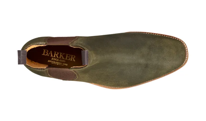 Mansfield 8211 Green Waxy Suede Men Barker Shoes Mens Boots