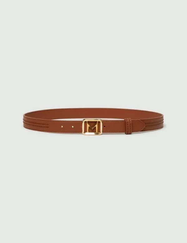 Marella Belts Women Leather Belt Tobacco