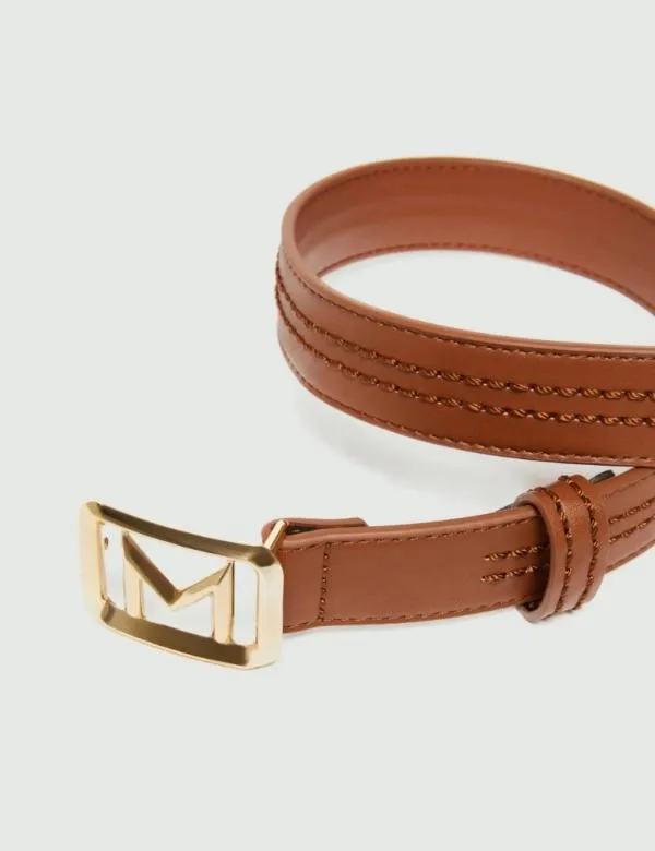 Marella Belts Women Leather Belt Tobacco