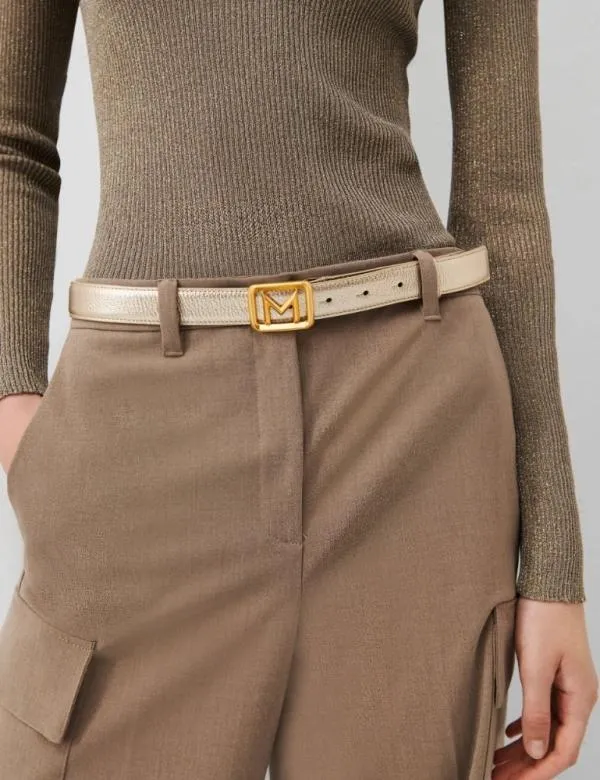 Marella Belts Women Logo Belt Gold