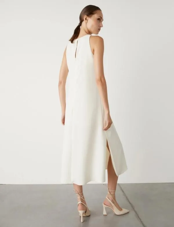 Marella Dresses Women Crepe Dress Wool White