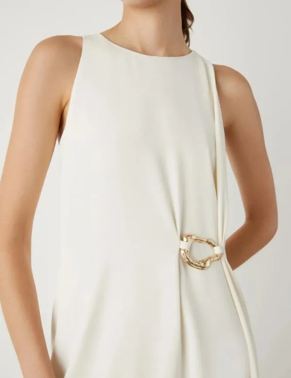 Marella Dresses Women Crepe Dress Wool White