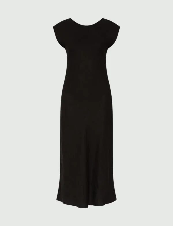 Marella Dresses Women Linen Dress Black