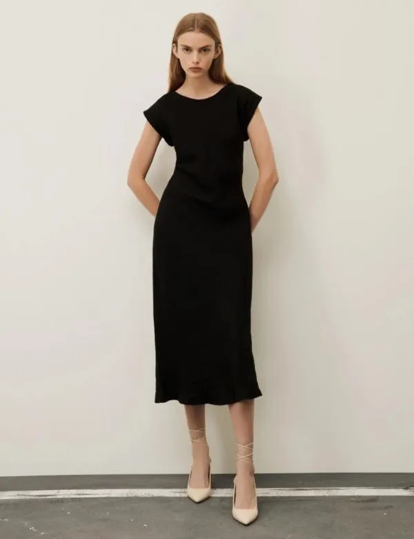 Marella Dresses Women Linen Dress Black