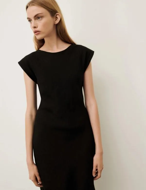 Marella Dresses Women Linen Dress Black