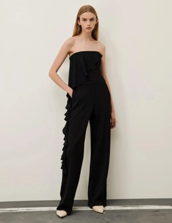 Marella Dresses Women Ruffle Jumpsuit Black