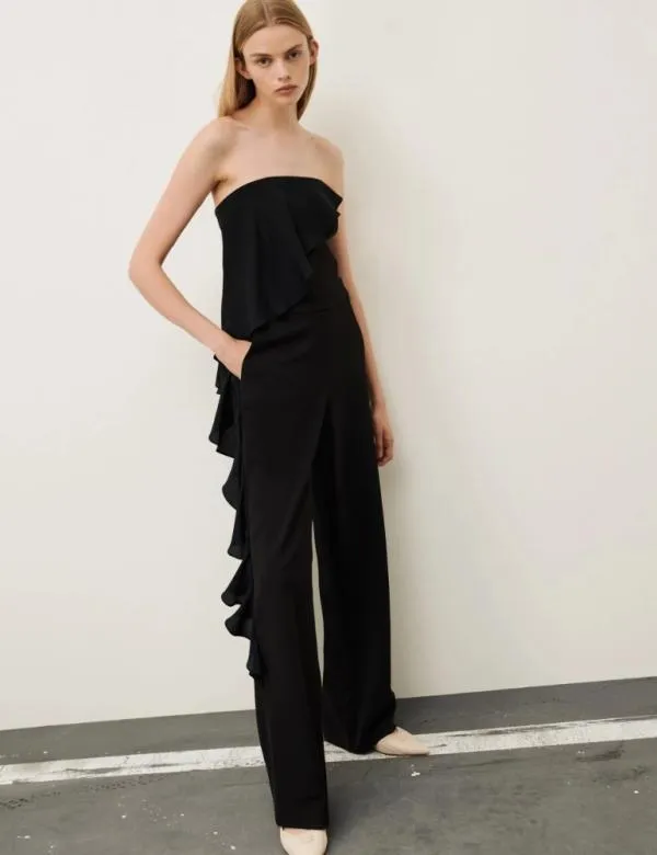 Marella Dresses Women Ruffle Jumpsuit Black