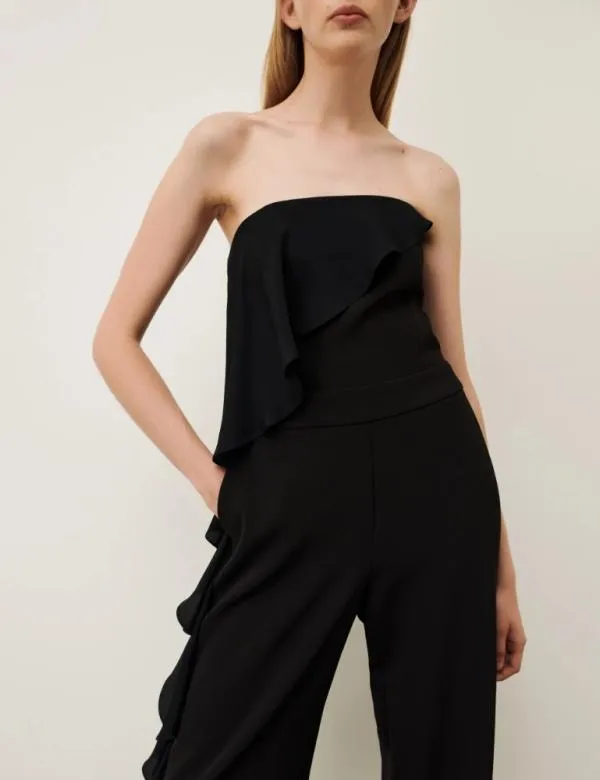 Marella Dresses Women Ruffle Jumpsuit Black
