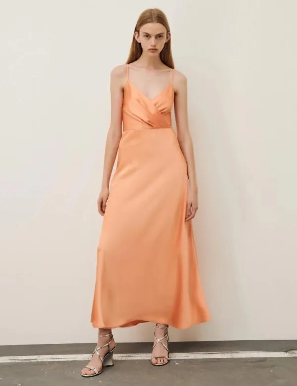 Marella Dresses Women Satin Dress Melon