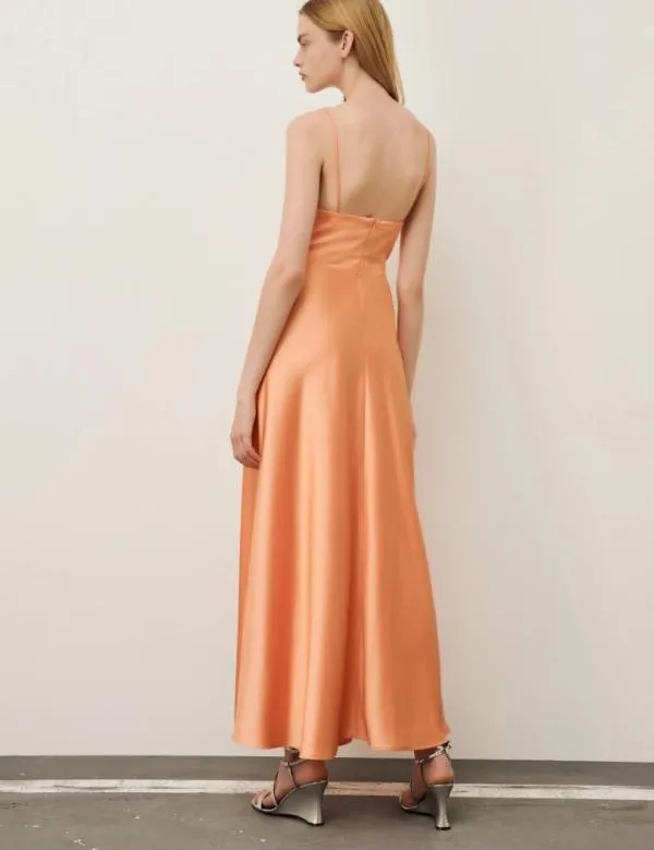 Marella Dresses Women Satin Dress Melon