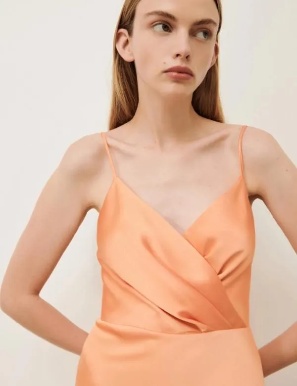 Marella Dresses Women Satin Dress Melon