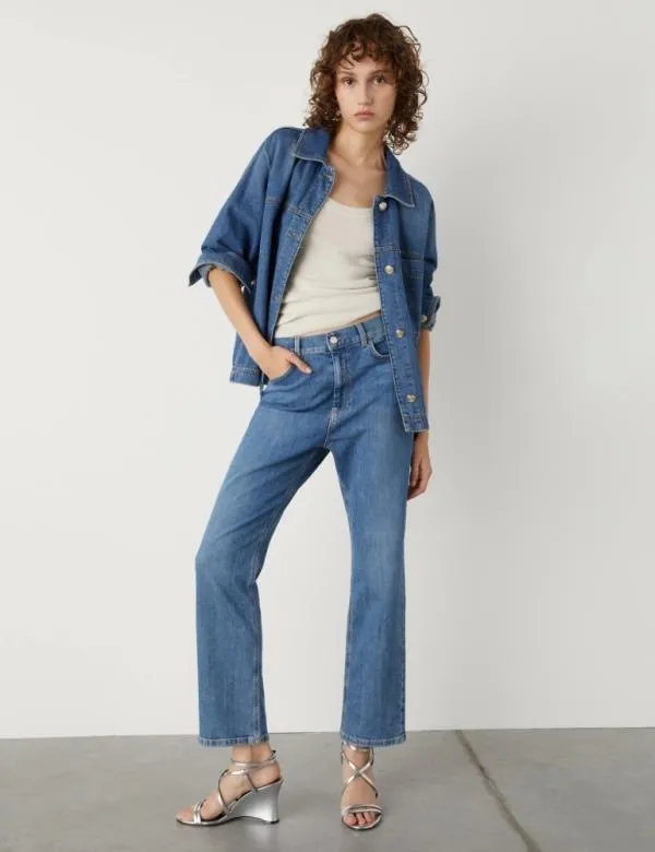 Marella Jackets Women Denim Shacket Blue Jeans