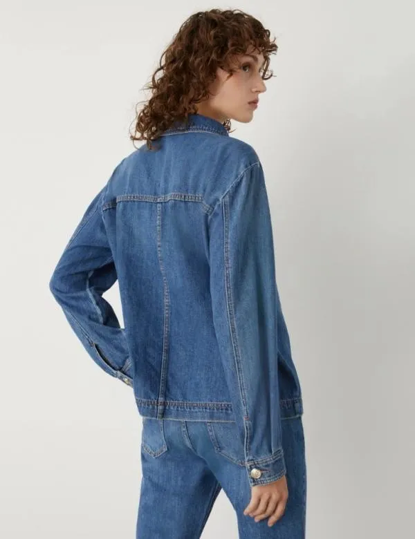 Marella Jackets Women Denim Shacket Blue Jeans