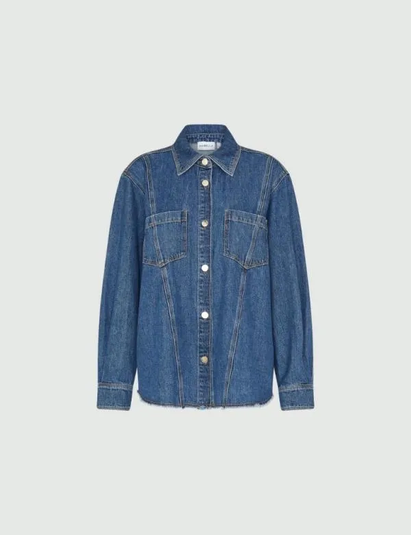 Marella Jackets Women Denim Shacket Navy