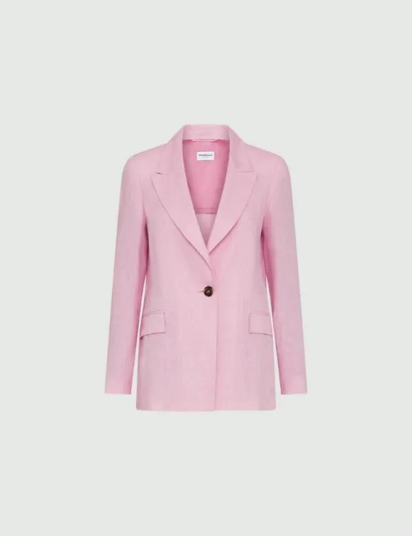 Marella Jackets Women Linen Blazer Pink