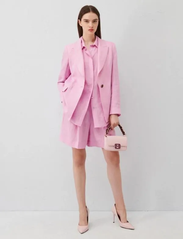 Marella Jackets Women Linen Blazer Pink