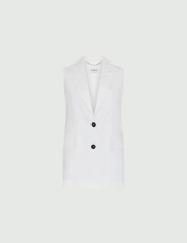Marella Jackets Women Linen Gilet White