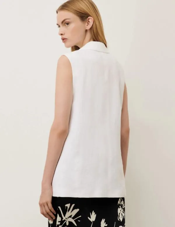 Marella Jackets Women Linen Gilet White