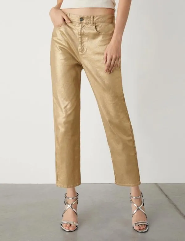 Marella Jeans Women Laminated Jeans Colonial