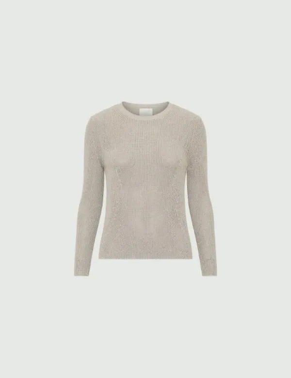 Marella Knitwear Women Lurex Sweater Wool White