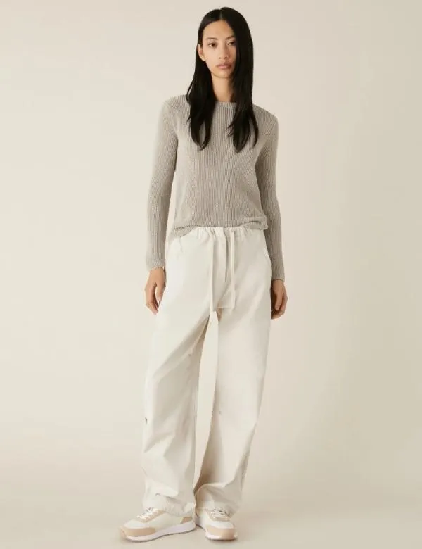 Marella Knitwear Women Lurex Sweater Wool White