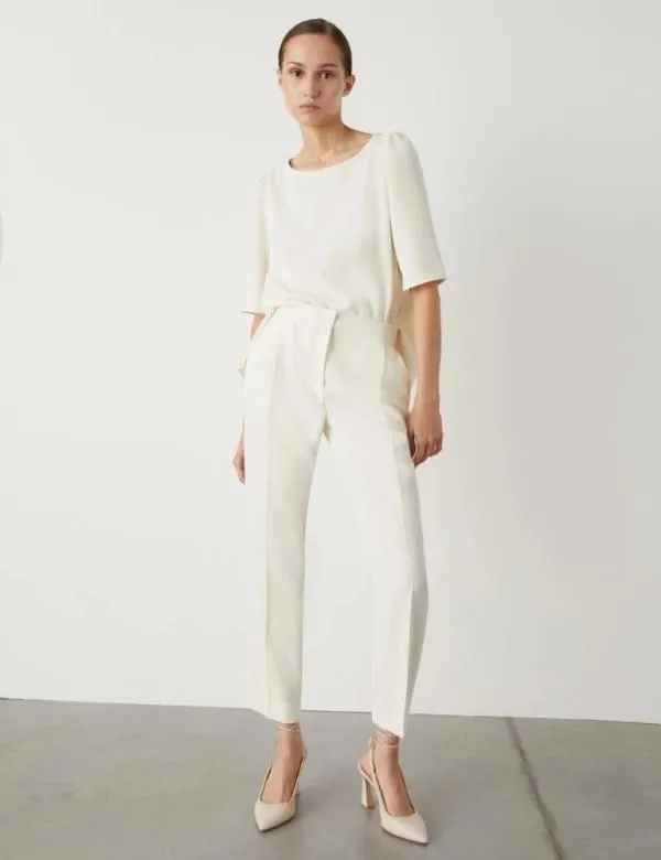 Marella Shirts Women Crepe Blouse Wool White