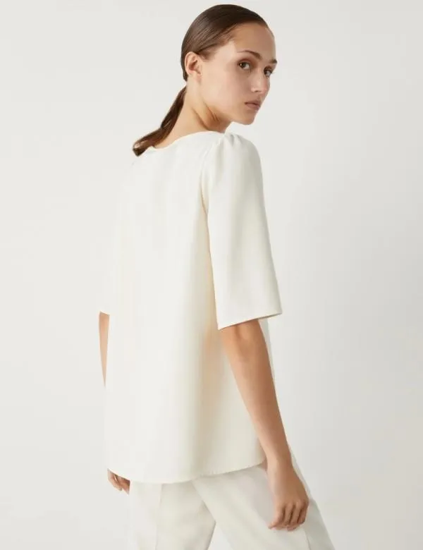 Marella Shirts Women Crepe Blouse Wool White