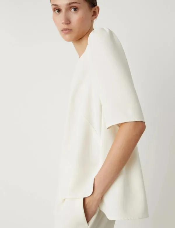 Marella Shirts Women Crepe Blouse Wool White