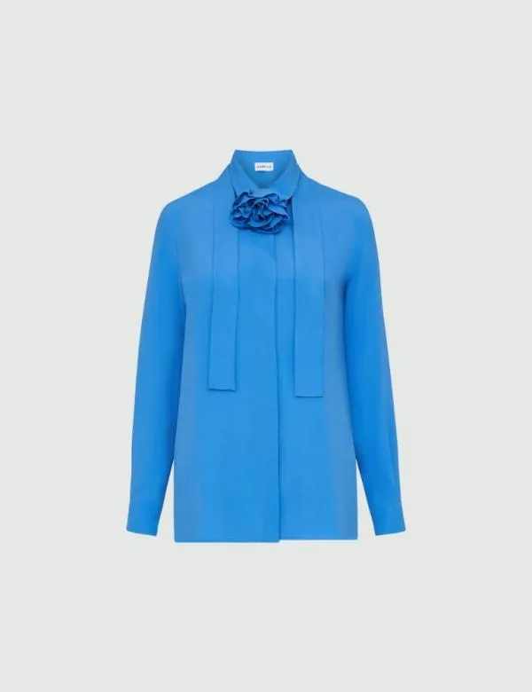 Marella Shirts Women Crepe Shirt Deep Blue
