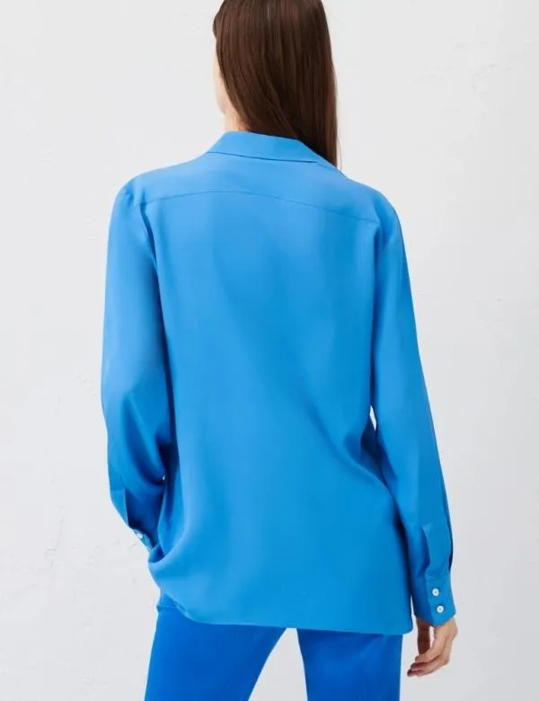 Marella Shirts Women Crepe Shirt Deep Blue