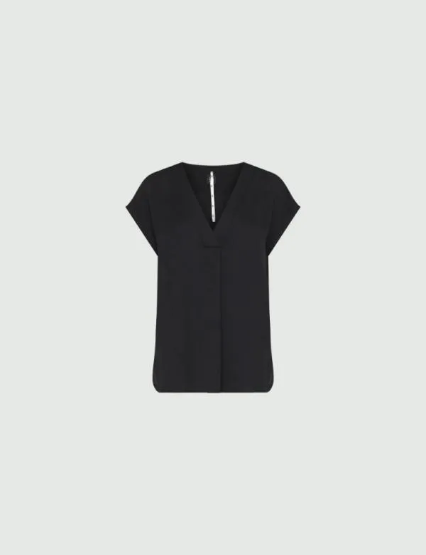 Marella Shirts Women Satin Blouse Black