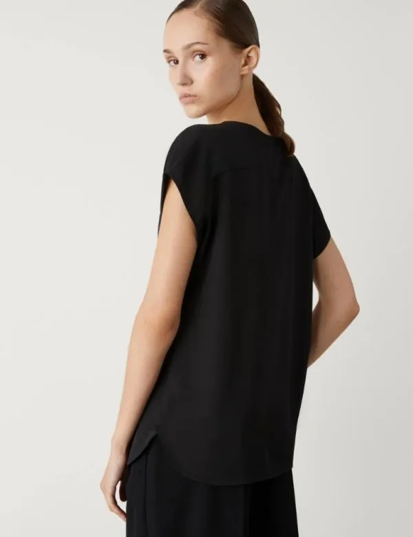 Marella Shirts Women Satin Blouse Black