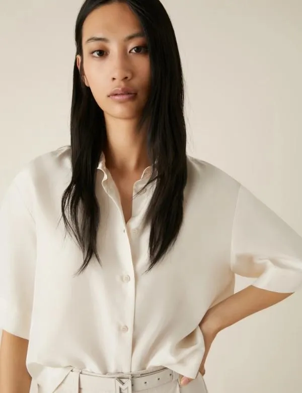 Marella Shirts Women Silk Shirt Wool White