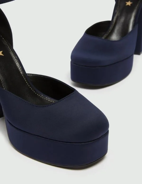 Marella Shoes Women Platform Court Shoes Navy